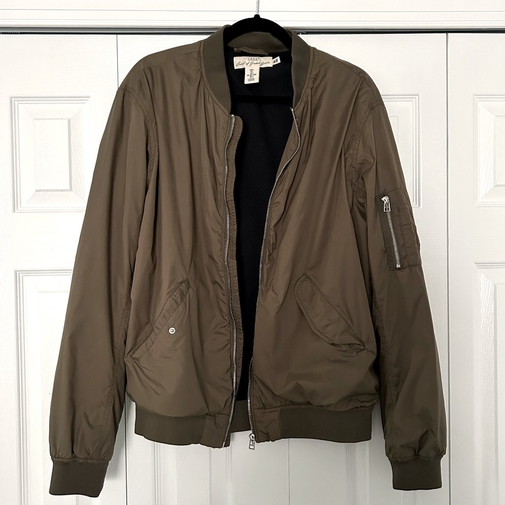 Mens Olive Green Bomber Jacket